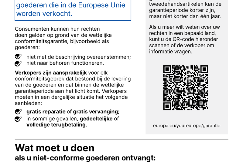 Legal Guarantee Notice NL