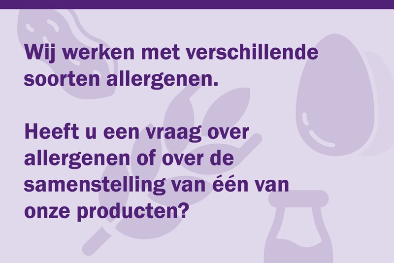 Voorbeeldbordje 'Heeft u een allergie?'